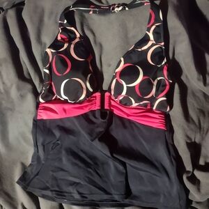 Stylish Black and Pink Halter Top